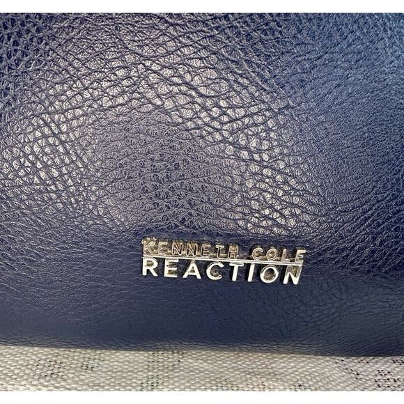 Kenneth Cole Reaction Navy Purse Lock And Zip Sides - Picture 6 of 11